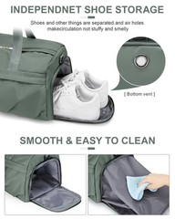 Gym Bag for Women Men, Sport Duffel Bag with Toiletry Bag & Shoe Compartment,…