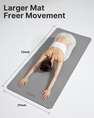 YOTTOY Yoga Mat,Non-Slip Hot Mat with Anti-Tear 72″ x 26″ x 0.2″, Grey