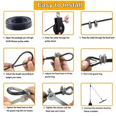 Fitness Pulley Cable,Replacement Cable Machine Accessories for DIY Home Gym, …