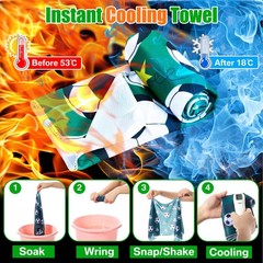 Hosuly 50 Pack Soccer Cooling Towel Bulk Soccer Theme Party Favors Ice Towel