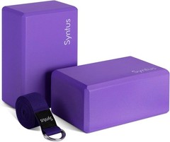 Yoga Block,Yoga Strap Set,2 Soft Non-Slip Yoga Blocks 9×6×4 inches,8FT Metal…