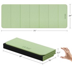 Foldable Yoga Mat, 71″x24″x1/3″ Thick, Non Slip Exercise Mat