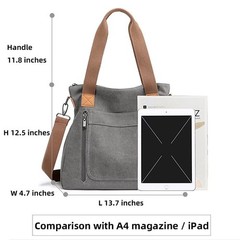 SULCET Canvas Handbag for Women Cloth Tote Shoulder Purses Hobo Casual Crossb…
