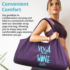 Yoga Bag, Balance, Exercise tote, large mat carrier with shoulder strap and i…