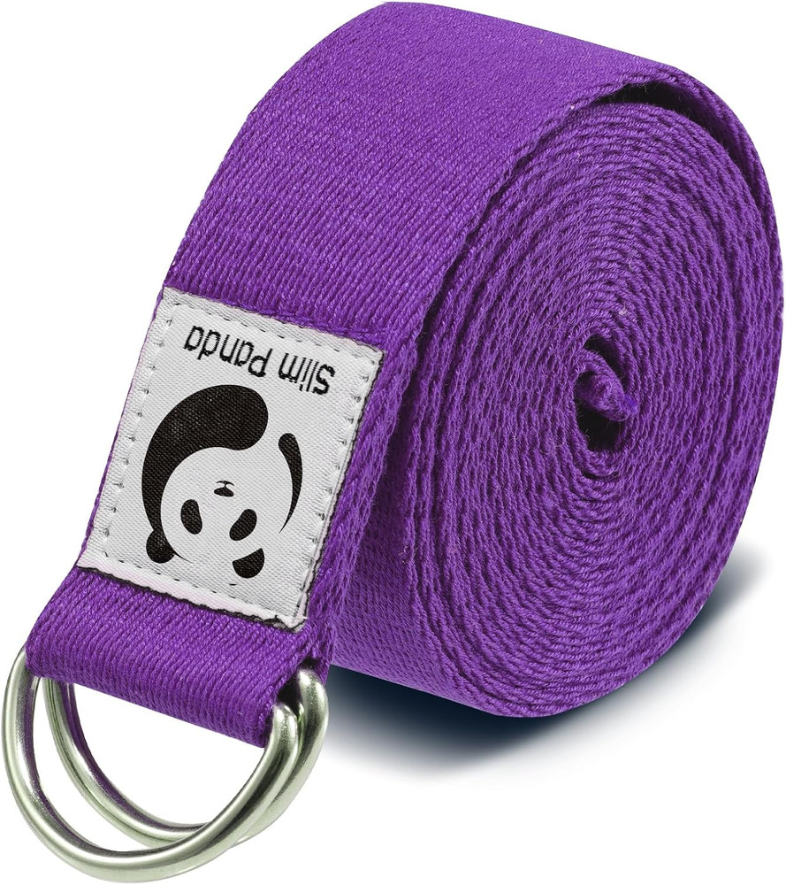 Yoga Strap for Stretching,Cotton Yoga Strap with Adjustable D-Ring Buckle,Non-El