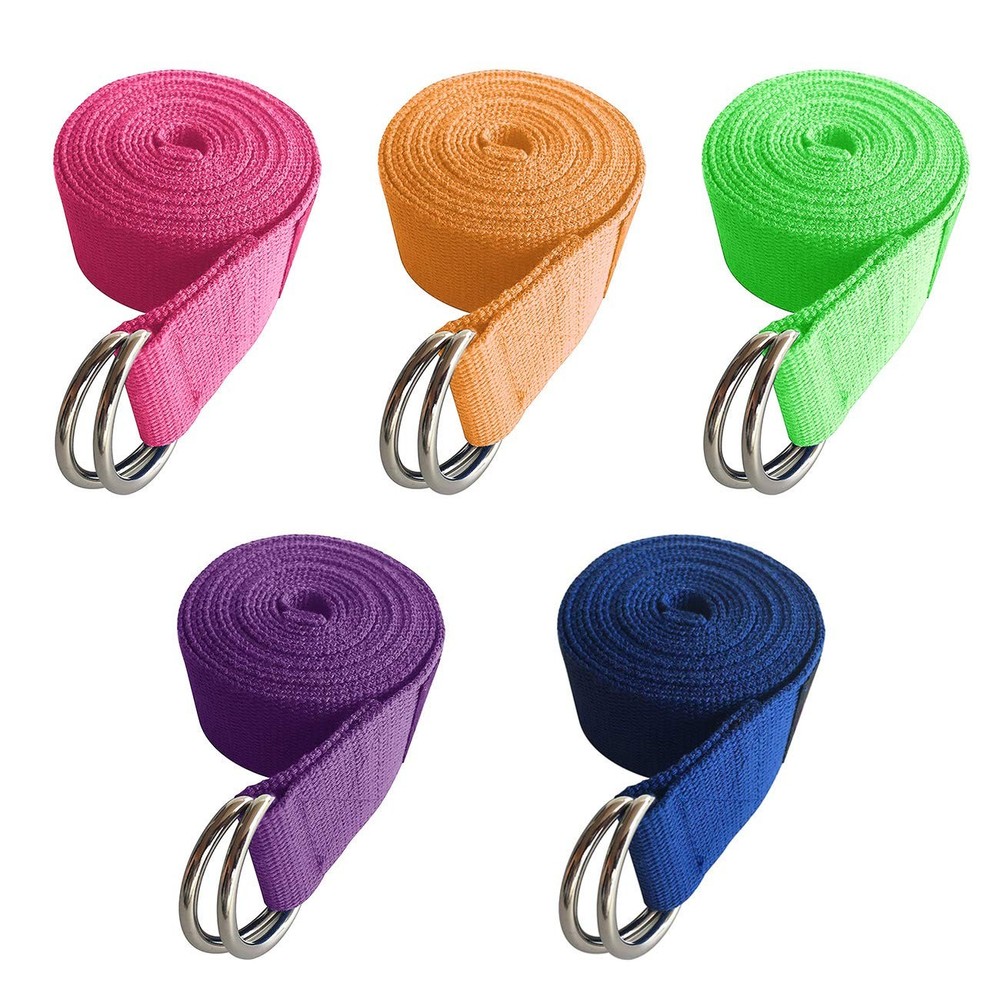 5-Pack Yoga Exercise Adjustable Straps 8Ft OR 10Ft with Durable D-Ring for Pi…
