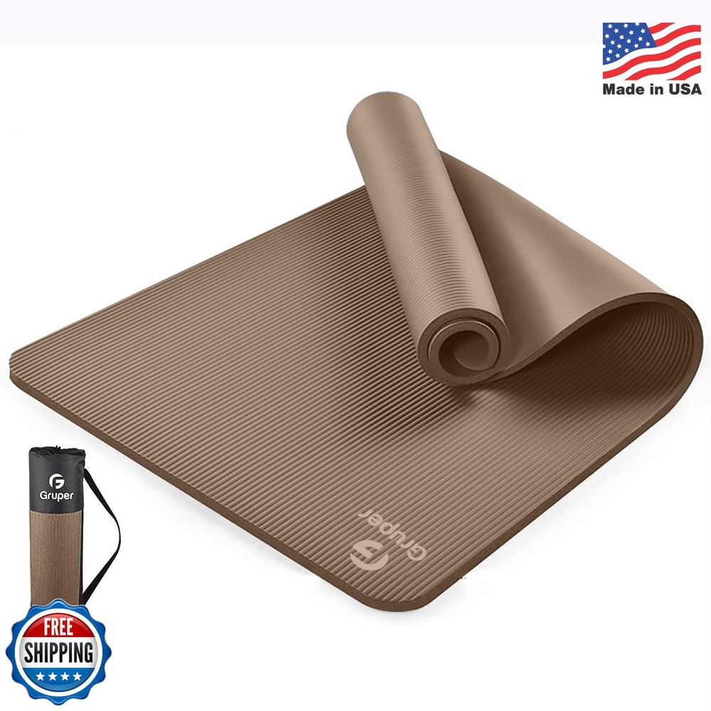 Gruper Yoga Mat Non Slip NBR Extra Thick Yoga Mat, 72″L x 32″/24″W x 0.6″/0.4″TH