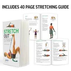 Stretch Out Strap for Flexibility & Mobility – Exercise Book Included, Ideal for