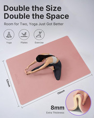 Large Yoga Mat (75 * 52 * 1/2Inch),Extra Wide TPE Exercise Mat,Non-Slip Workout