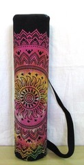 Indian Black Ombre Yoga Mat Carrier Bag Mandala Large Shoulder Strap