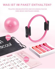 PilatesRingSet Pink – 36cm Deformation Resistant PilatesRing with Padded…