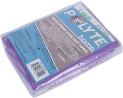 POLYTE Microfiber Hot Yoga Towel Mat with Non-Slip Silicone 24×72 in, Purple