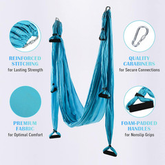 ZELUS Aerial Yoga Swing Sling Strong Yoga Hammock Kit Set Trapeze Inversion Equi