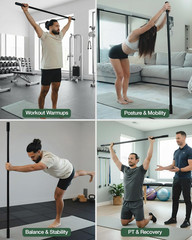 Yoga Stick – 5Ft Bamboo Stretching Stick for Mobility, Flexibility, Balance with