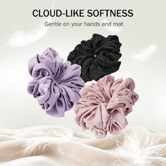 Yoga Mat Scrunchie,Style & Cute Mat Holder,Stretchable Velvet Fabric Fit Black