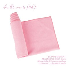 DoesThisComeInPink – Pink Microfiber Yoga Mat Towel Gym Corner Pockets Women
