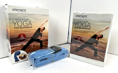 Element: HATHA & FLOW Yoga for Beginners: DVD with 100% Cotton Yoga Strap – NEW