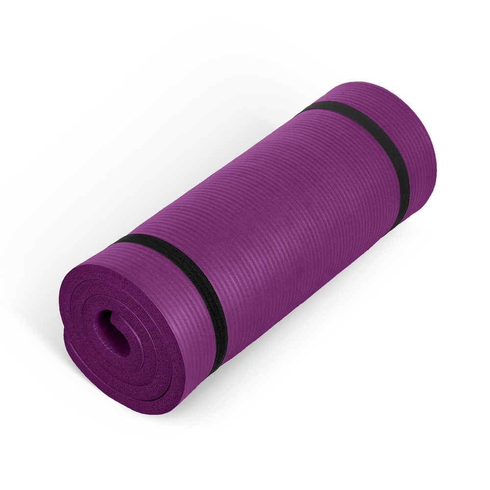 CAP Barbell 1-Inch High Density Exercise Yoga Mat with Strap | Multiple Colors