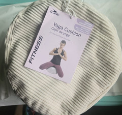 Crane Yoga Cushion with Washable Corduroy Cover – Cream – 11.8″ x 11.8″ x 5.9″