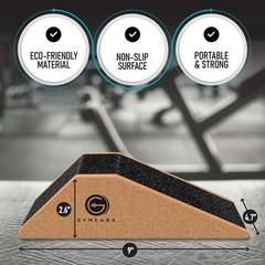 Squat Wedge Block Cork 2 Pack – Non Slip Heel Elevated Wedge and Calf Raise B…
