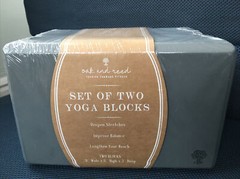 New Oak and Reed Set Of 2 Yoga Blocks Grey Wrapped