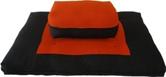 Zafu Zabuton Meditation Yoga Posture Exercise Cushion, Sit Kneel Orange/Black