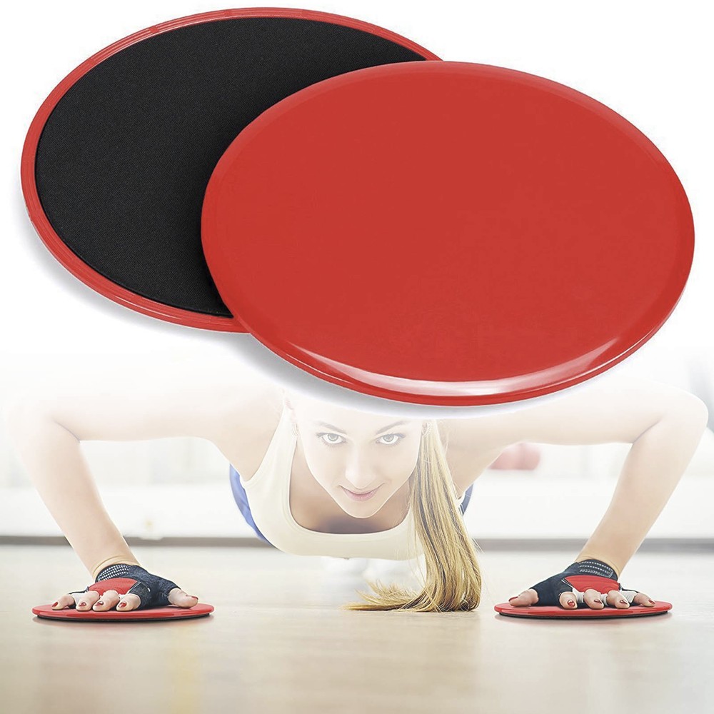 Ab Workout Sliders Core Gliders for Yoga Pilates Fitness Training, Red