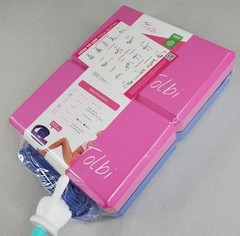 Tolbi 2 Yoga Blocks w Stretch Strap 9 x 6 x 3in Pink Blue Dense EVA Foam Sealed