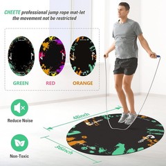 Jump Rope Mat Large Rubber Exercise Mat Workout Mats for Home Gym Flooring
