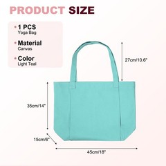 1 Pcs Yoga Bag, Tote Pilates Bag with Yoga Mat Holder Canvas & Light Teal