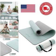Yoga Mat 72×24 Inches Extra Thick Non Slip TPE Fitness Mat with Storage Bag