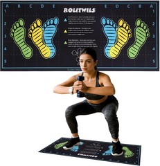 31.5” X 13.8” Anti-Slip Squat Mat with Foot Position Guides,