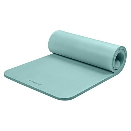 Solana Yoga Mat 1″ Thick w/Nylon Strap for Men & Women – Non 1 inch Blue Ridge