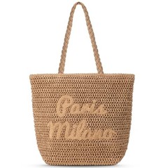Beach Bags for Women – Straw Bag Woven Beach Tote, Summer Handmade Large Khaki
