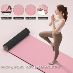 Yoga Mat 10mm Extra Thick and 193cm Extra Long, 76×28×0.4 Inch, Double Color …