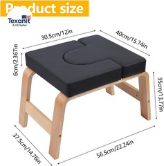 Yoga Headstand Bench, Yoga Inversion Chair, Headstand Trainer with Wood Frame an