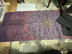 Gepson purple mandala-patterned thin Yoga Mat With Bag
