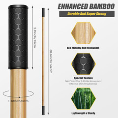 Bamboo Stretch Yoga Stick, 5ft/149 cm, Flexibility Stick for Physical Therapy…
