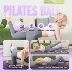 Pilates Ring Kit for Women, Equipment – 14.5″ Home 14.5 inch, PURPLE