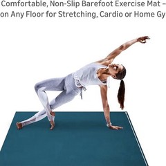Gorilla Mats Extra Thick Non-Slip Double-Sided Yoga Mat 7’x5′ Blue