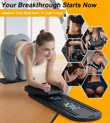 Pilates Board, Pilates Reformer Set, Portable and Foldable Machine Multifunction
