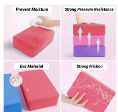 Yoga Block EVA Foam Non Slip Yoga Pilates Fitness Gym Studio Block