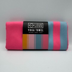 Leus Yoga Eco Towel Zuma Microfiber Antimicrobial Yellow Pink Blue Stripe 68×24