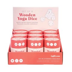 IS Gift – Wooden Yoga 8pc Dice Set – 48 Different Poses