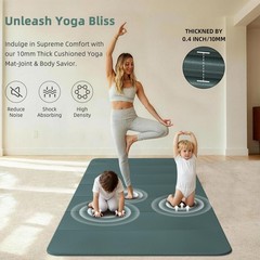 Large Yoga Mat, 74″x47.2″ Extra Wide & Long Foldable Yoga Mat, 0.4″ Thick Fol…