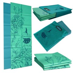 Versatile folding eco-friendly yoga mat with reusable soft cloth tote