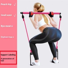 Pilates Bar Stick Resistance Band Home Gym Yoga Squat Toning Exercise Kit