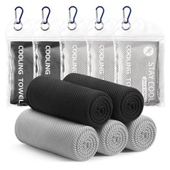 Cooling Towels – 5 Pack Gym Towels, Gym Towels for Working Out, Yoga Towel, Q…