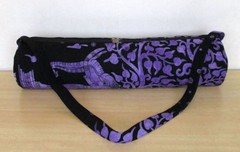 Indian Purple Elephant Tree Gym Bags Yoga Mat Carrier Bag With Shoulder Strap 01