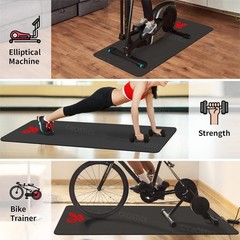 Bike Trainer Mat Compatible with Peloton Bike, for Treadmill & Row, THK 6mm,